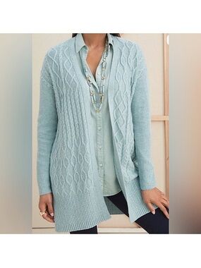Chico's Cardigan Sweater Cable Knit 2(Medium)